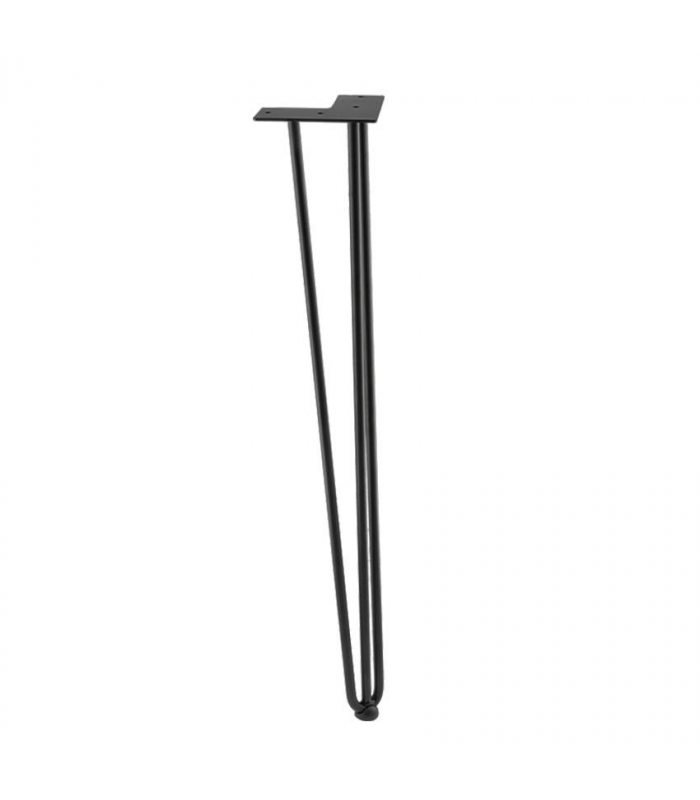 Noga meblowa ARTO ze stopką, 10x406mm, czarna, 3 pręty