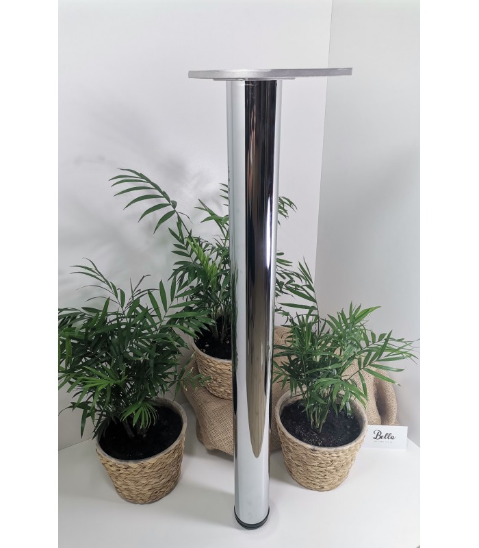 Noga meblowa chrom metal H710mm fi60mm