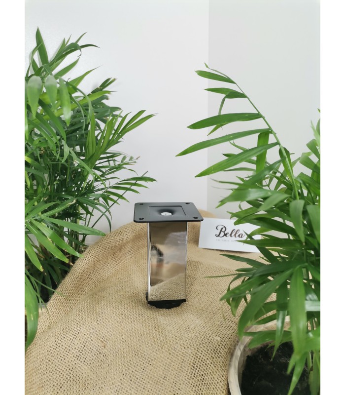 Kwadratowa 40x40 100mm chrom + regulacja czarne mocowanie