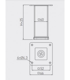 nozka-kwadratowa-40x40-czarne-mocowanie-100mm-regulacja