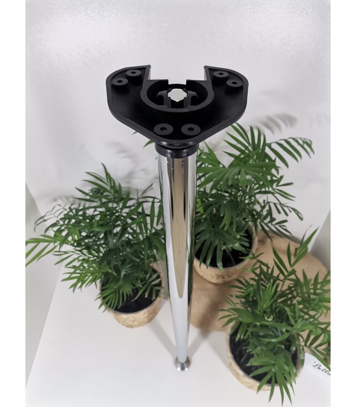 Noga meblowa 40x710mm chrom X-LINE skośna, stopka regulacyjna