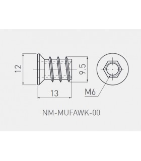 mufa-wkrecana-m6-szesciokatna