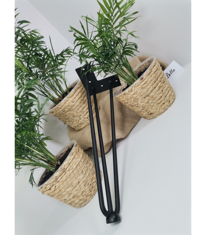 Noga meblowa ARTO ze stopką, 10x406mm, czarna, 3 pręty