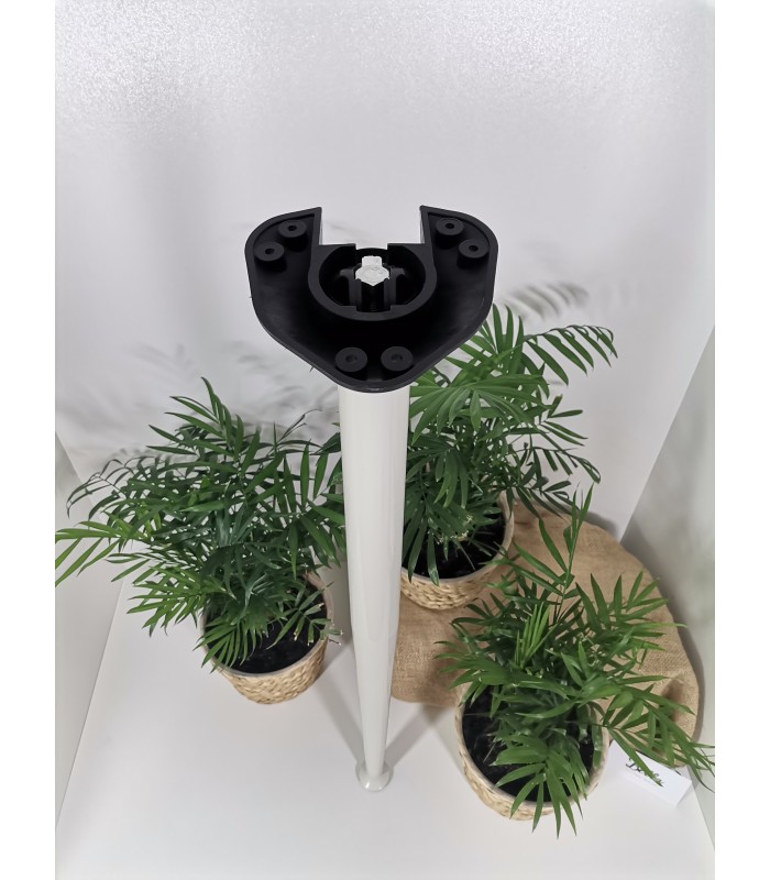 Noga meblowa 40x710mm biała X-LINE skośna, stopka regulacyjna