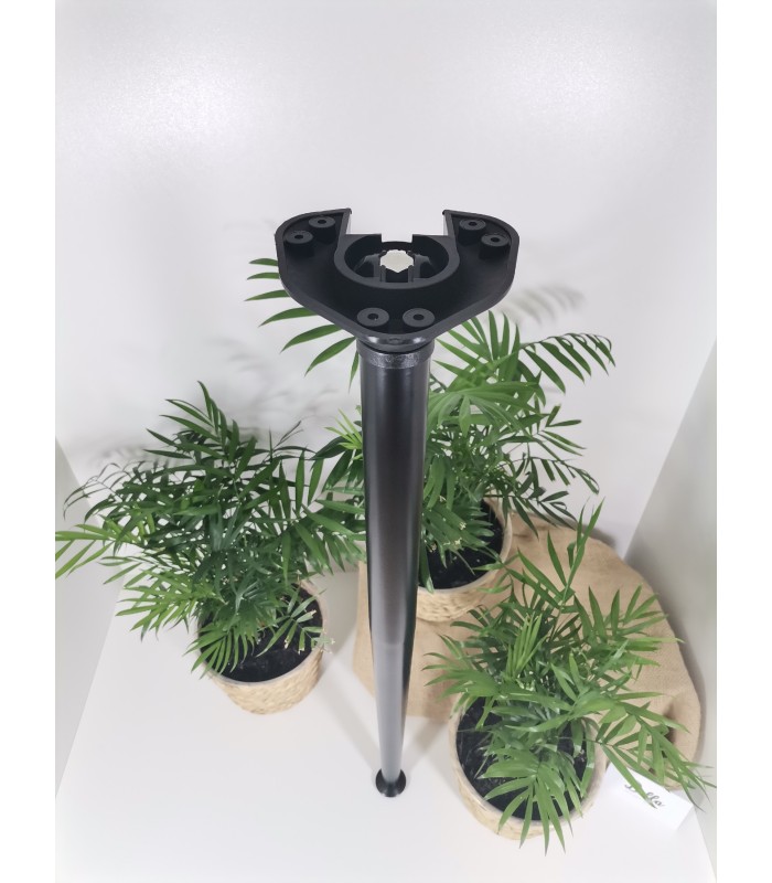 Noga meblowa 40x710mm czarna X-LINE skośna, stopka regulacyjna