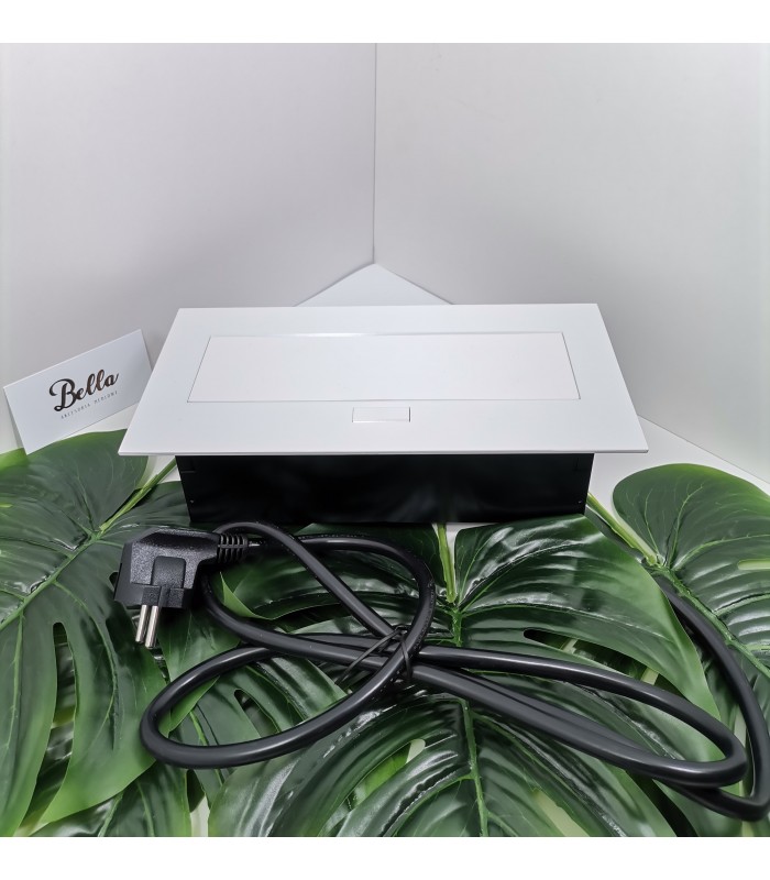 Przedłużacz biały 3x gniazdo z uziemieniem, kabel zasilający z wtyczką