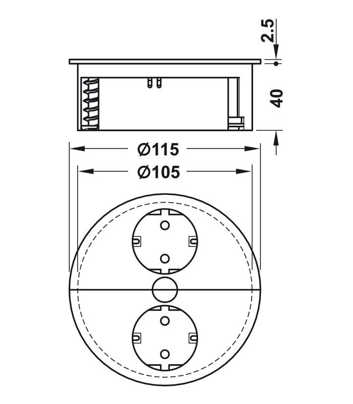 BACHMANN TWIST 2 gniazda inox UTE
