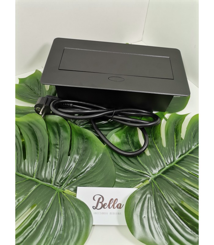 KOMBIBOX UZBROJONY czarny z przewodem 1,5m , 3 x gniazdo z bolcem, model nr 1