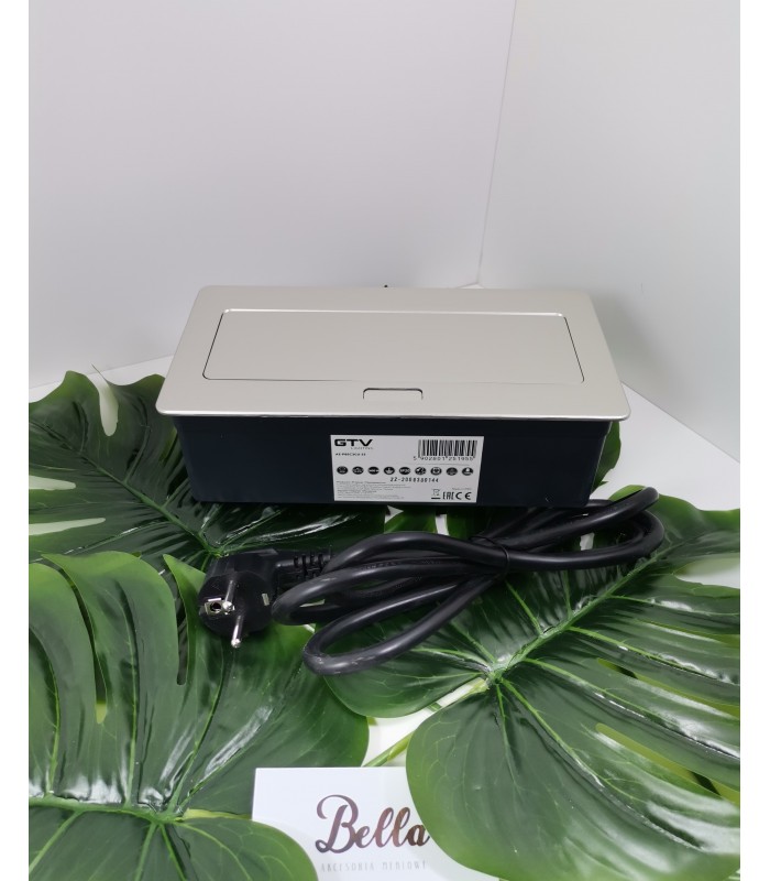 Przedłużacz SOFT aluminium 3x gniazdo z uziemieniem, kabel zasilający z wtyczką