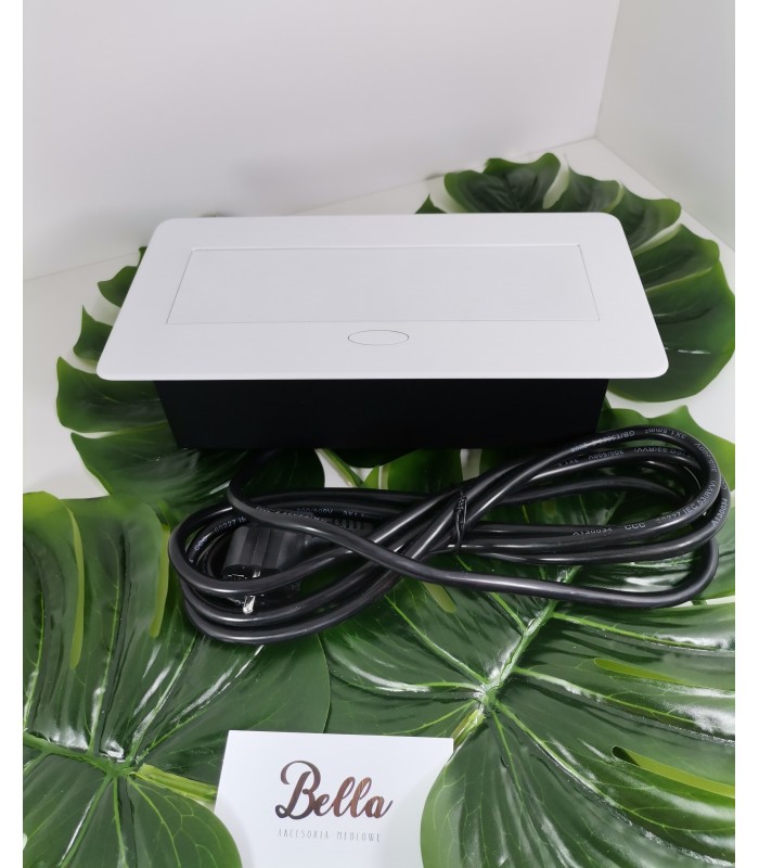 KOMBIBOX biały 3m przewód zasilający, 2 x gniazdo z bolcem + 2USB 5VDC 2,1A,