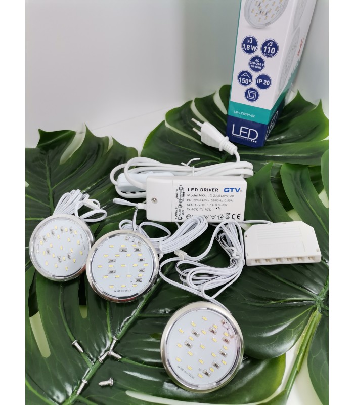 LED LUGO319 3x1.8W 3000K satyna