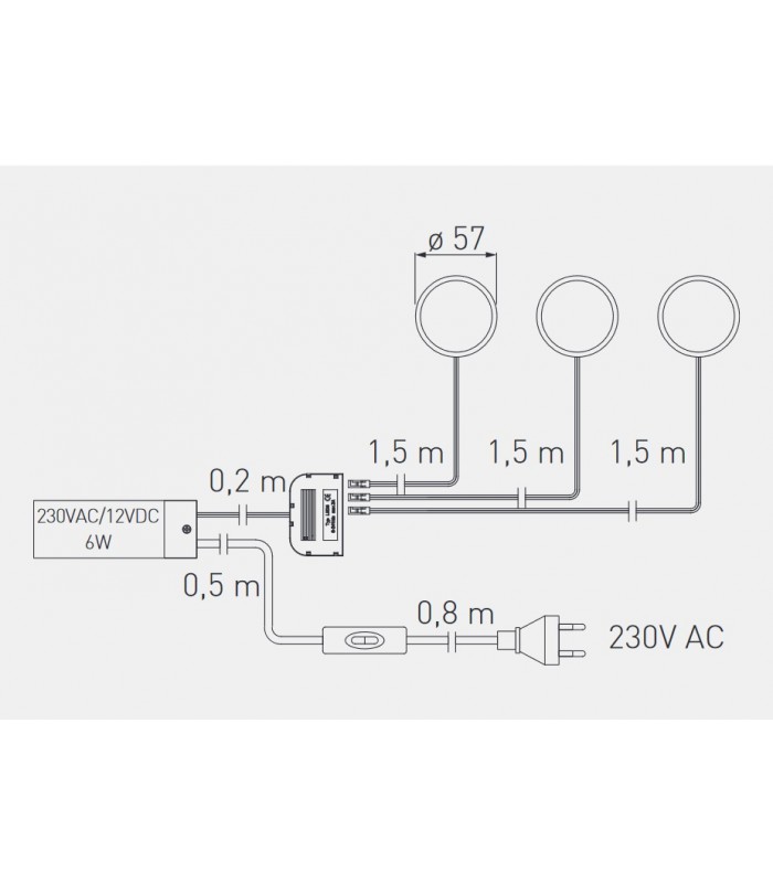LED LUGO319 3x1.8W 3000K chrom