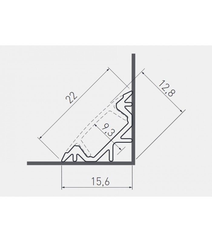 Zaślepka do profilu GLAX srebrna kątowy (10 szt. w blistrze)
