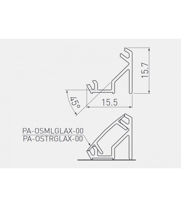 Zaślepka do profilu GLAX srebrna kątowy-nakładany dla osłonki płaskiej, lewa oraz prawa,