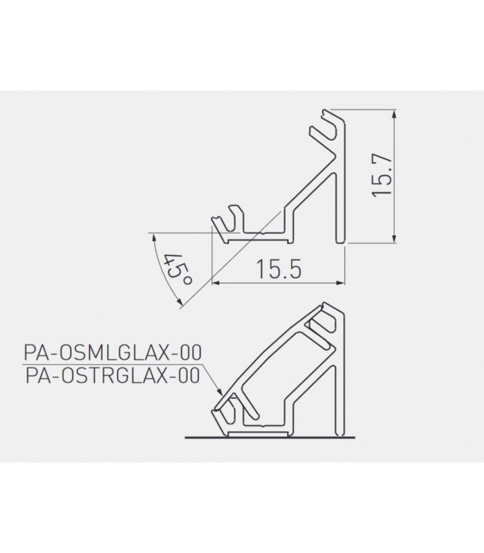 Profil 3m GLAX srebrny kątowy- nakładany