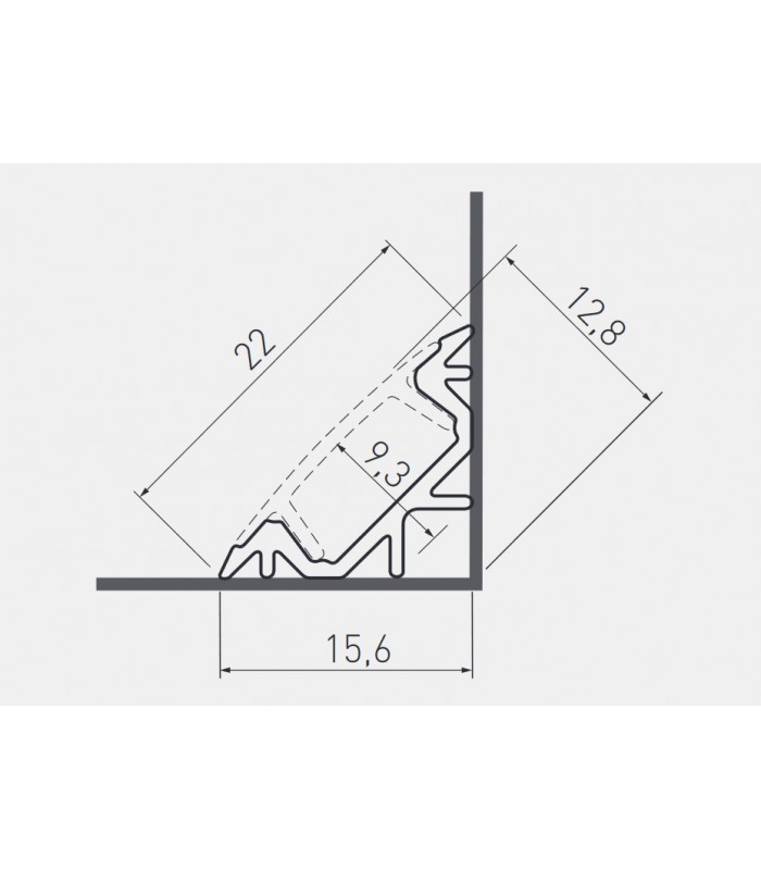Profil 2m GLAX aluminium kątowy