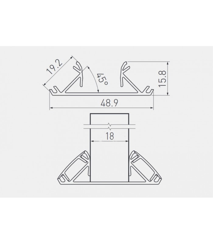 Profil 3007mm Glax przegrodowy, nabijany
