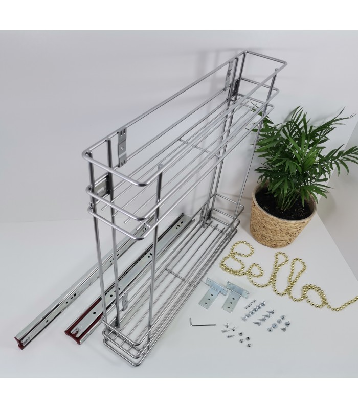 MINI 2-poziomy 150mm srebrny boczny