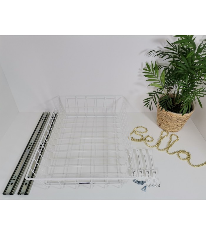 NOVUM 400mm H-100mm biała prowadnica kulkowa