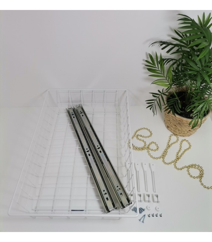 NOVUM 500mm H-100mm biała prowadnica kulkowa