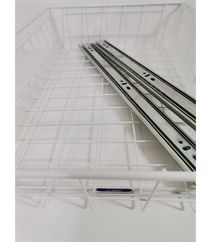 NOVUM 500mm H-100mm biała prowadnica kulkowa