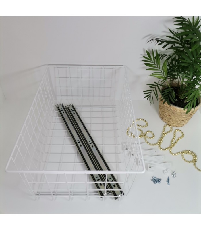 NOVUM 400mm H-200mm biała prowadnica kulkowa