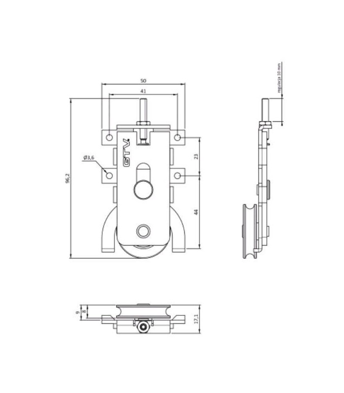Wózek dolny EVO 2 (2 wózki, 12 wkrętów, klucz imbusowy)