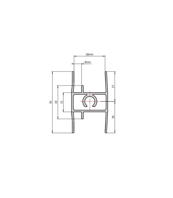 Profil aluminiowy HRS 18/4mm, L3m, kolor anoda