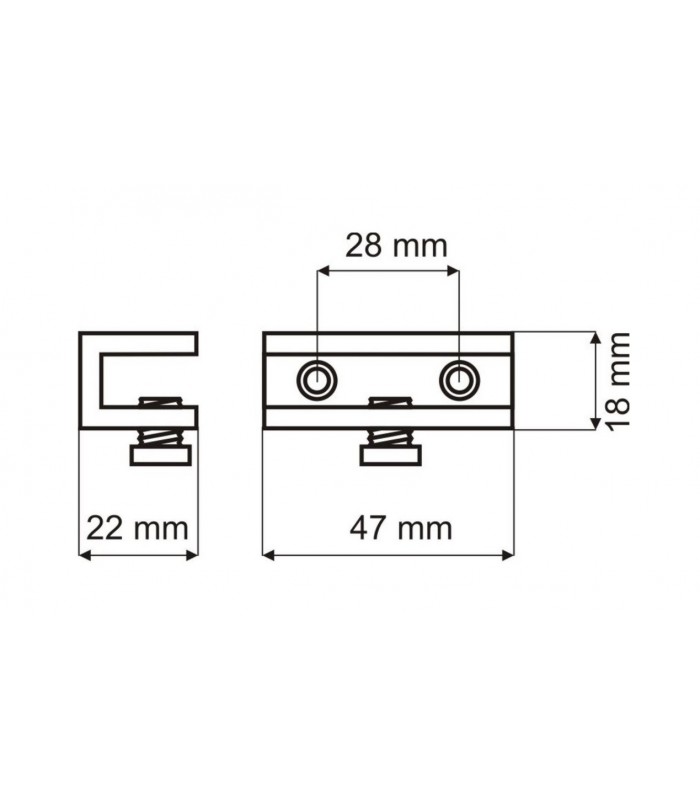 Podpórka półki szklanej chrom