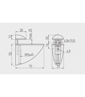 podporka-polki-pelikan-40-inox