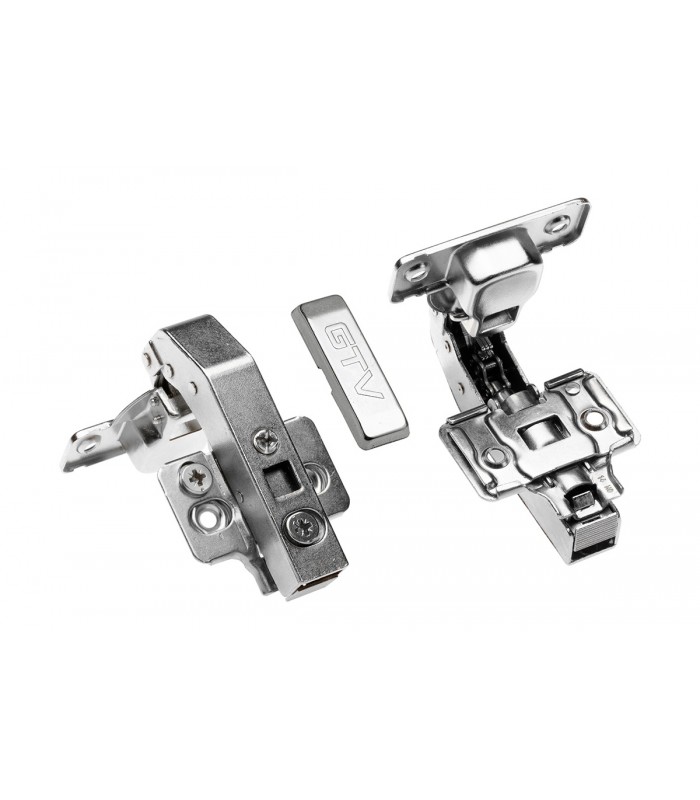 Zawias hydrauliczny kątowy 90 stopni, H-0, regulacja mimośrodowa na prowadniku i ramieniu