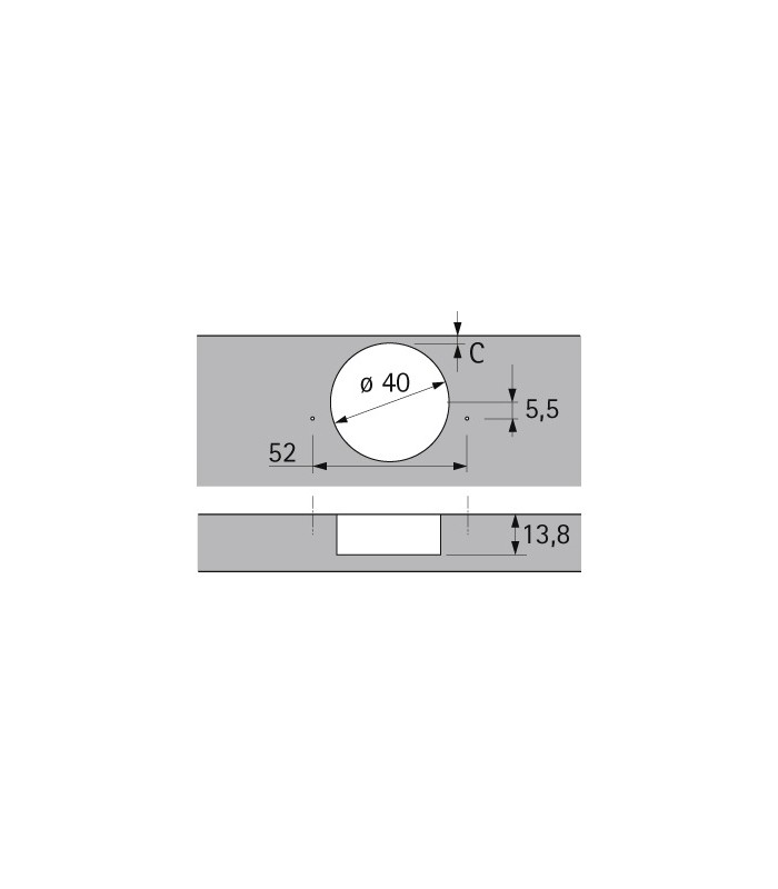 HETTICH Zawias INTERMAT 95° nakładany 43MM B18 TH22