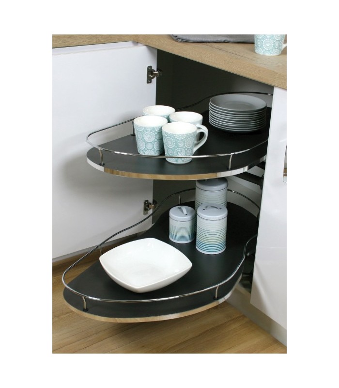 Corner Optima 800/450 prawa metal/mdf chrom/grafit