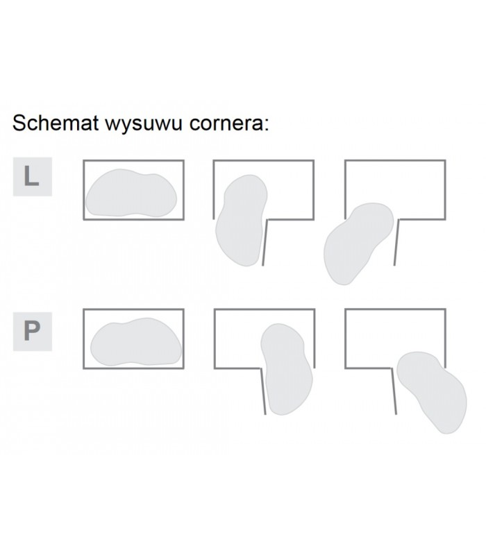 Corner Optima 800/450 prawa metal/mdf chrom/biały