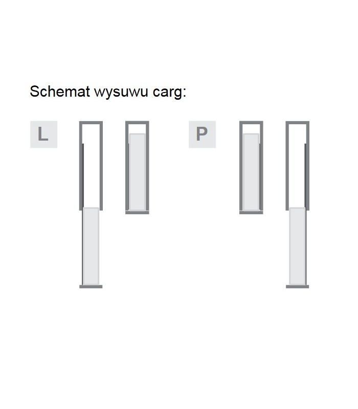 MAXIMA EVO II Cargo mini boczne 150 prawe metal/tworzywo chrom/biały