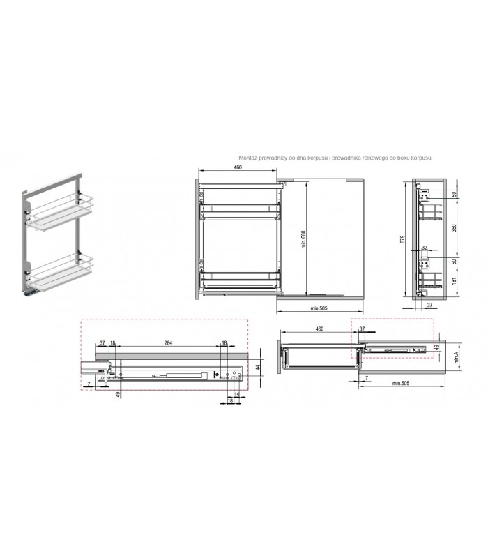 MAXIMA EVO II Cargo mini boczne 150 prawe metal/tworzywo chrom/biały