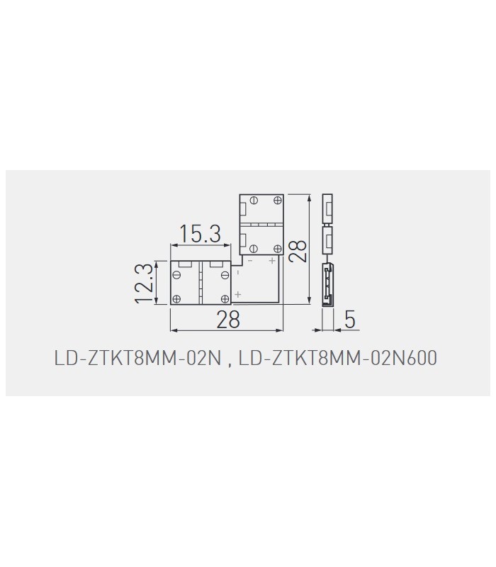 Złączka XC11 kątowa do taśm LED 8mm