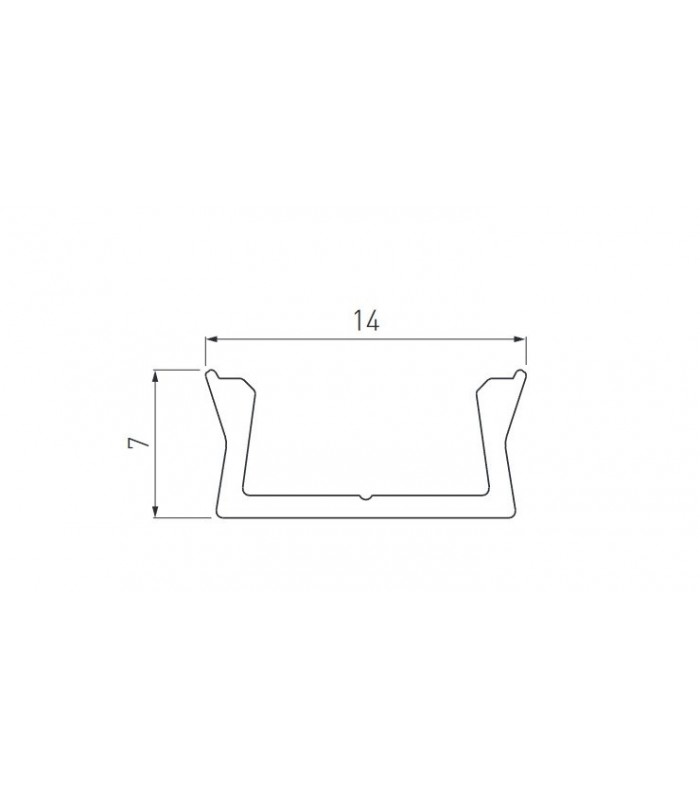 Profil aluminiowy LED nakładany GLAX mini 3m aluminium