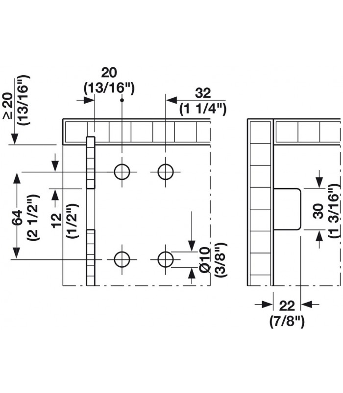 Zawieszka CAMAR do szaf dolnych PRAWA 807 udźwig 240kg/para , stal