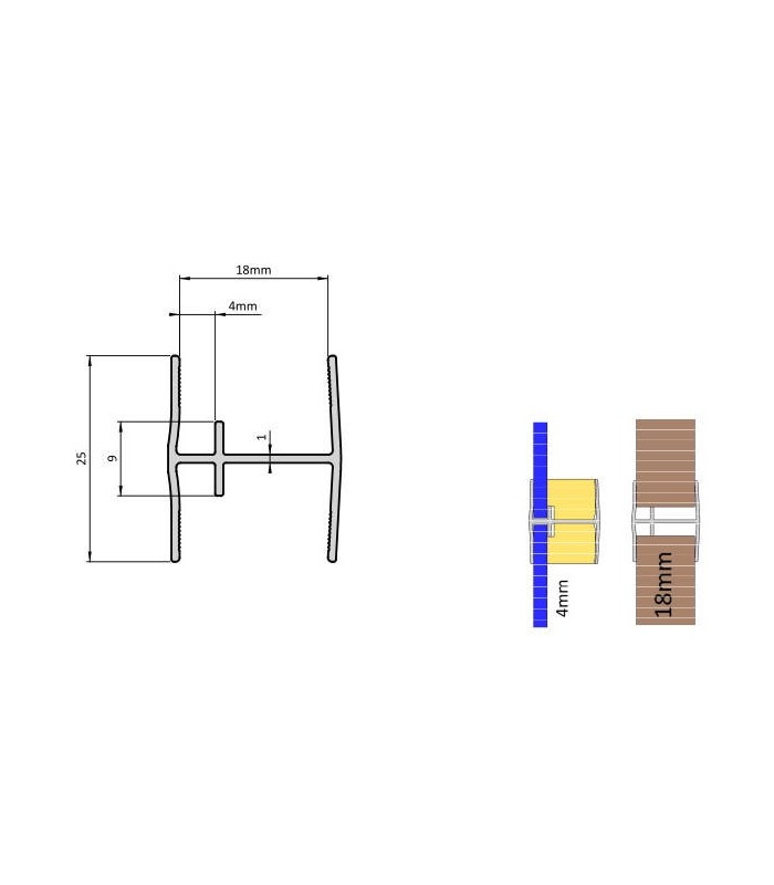 Profil aluminiowy HR 18/4 mm, L-3m, kolor biały