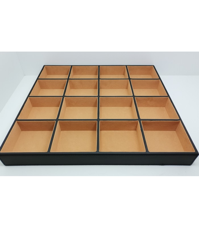 Wkład garderobiany A2 duży na akcesoria (520x460x58) skóra/aksamit czarny/pomarańczowy