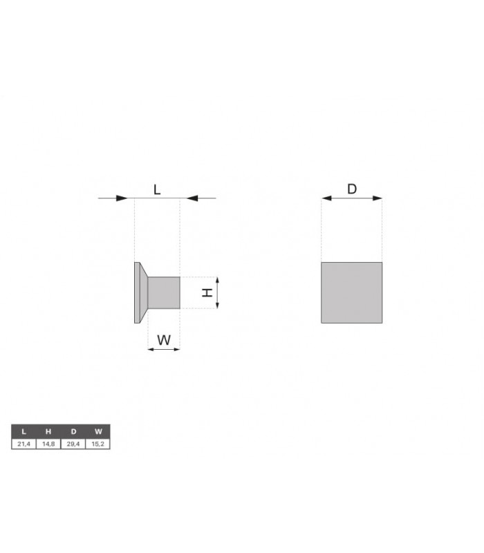 Gałka kwadratowa czarna