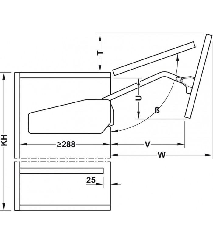 Podnośnik Free FOLD + zaślepka antracyt (372.38.664+372.38.03)