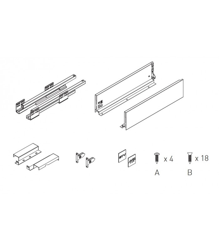 Szuflada AXISPRO 450mm antracyt średnia H116