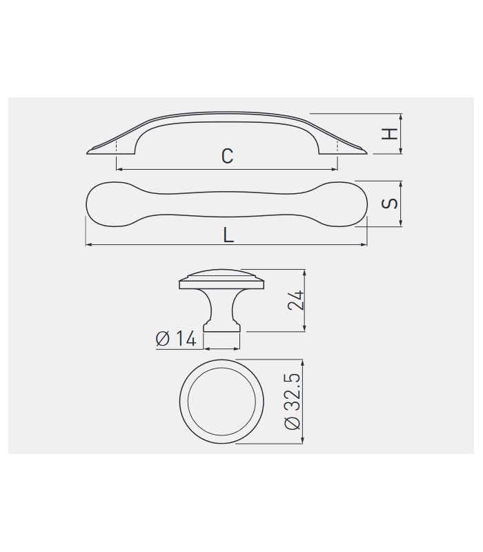Uchwyt PALERMO L-96 mm, antyczne srebro