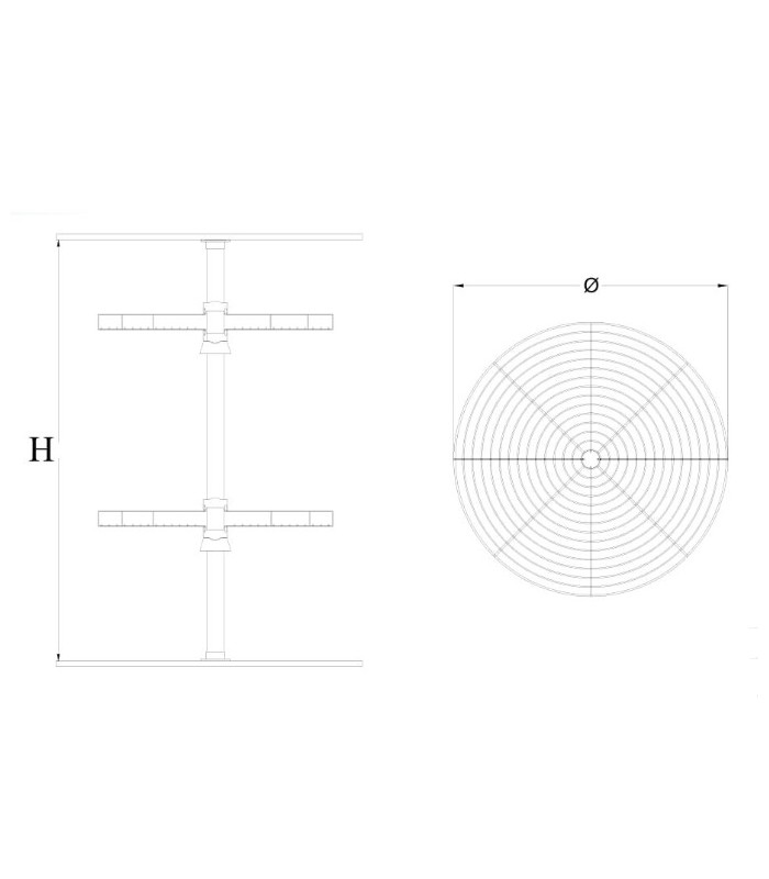 Półka obrotowa 1/1/ fi 690- srebrna