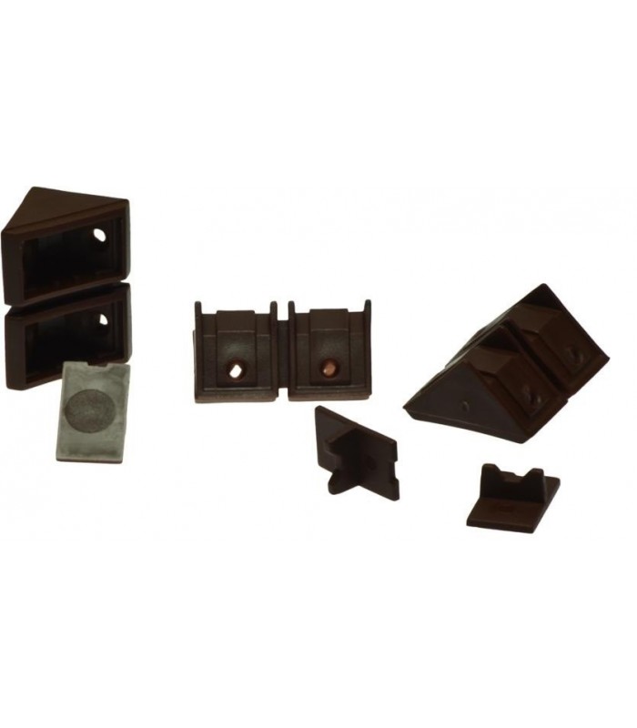 Kątownik szeregowy z 2 klapkami osobno 24x24x42/orzech/ciemny brąz/sztuka