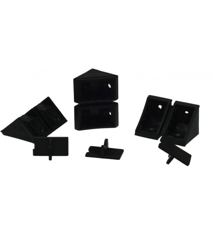 Kątownik szeregowy z 2 klapkami osobno 24x24x42/czarny/sztuka