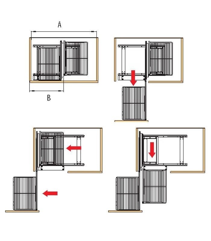Kosz Magic komfort uniwersalny P/L W-6000-800 srebrny