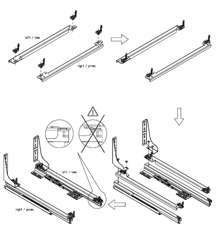 Cargo do bielizny 1- poziomowe 500 srebrne LINIA PRO